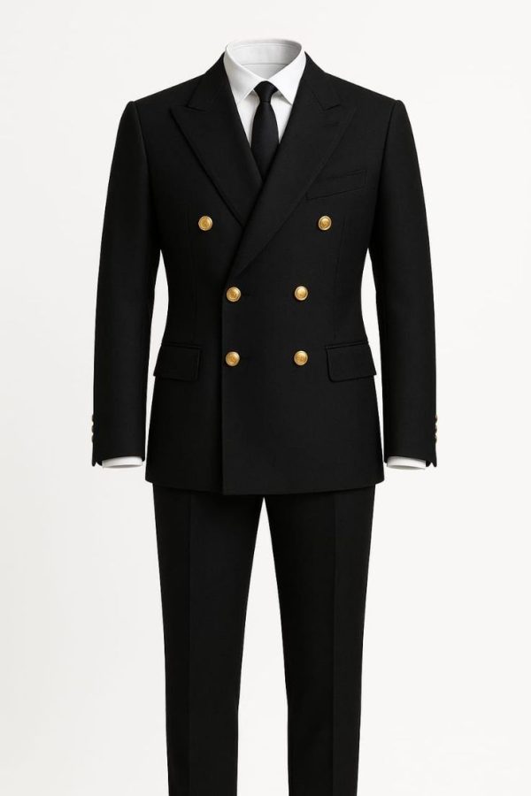 Men's Double-Breasted Wool Suit